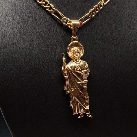 san judas gold necklace|san judas chain 24k gold.